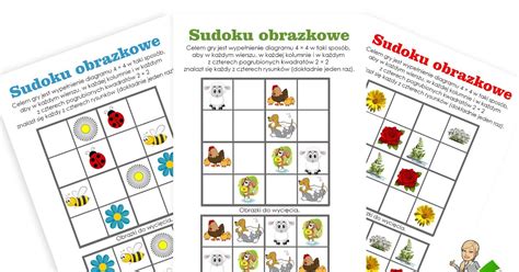 Pani Jola Poleca Nauczanie On Line Sudoku Obrazkowe Dla Dzieci