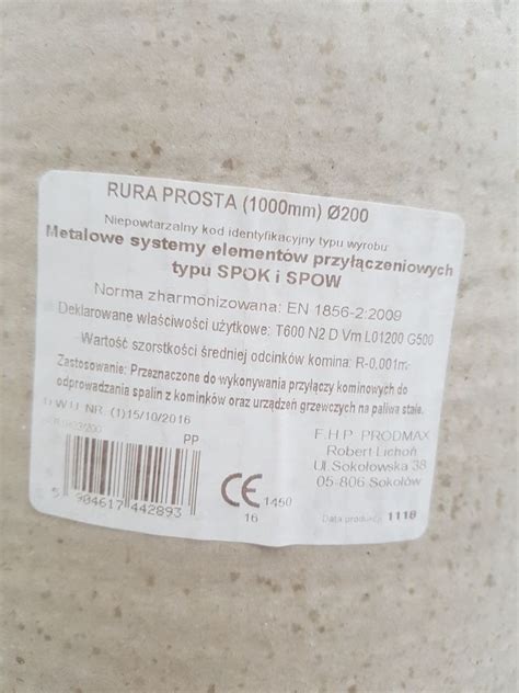 Rura dymowa spalinowa do kominka pieca 200 1000mm nowa Piotrków