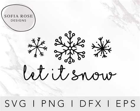 Let It Snow Svg Christmas Svg Snowflake Svg Holiday Svg Etsy Canada