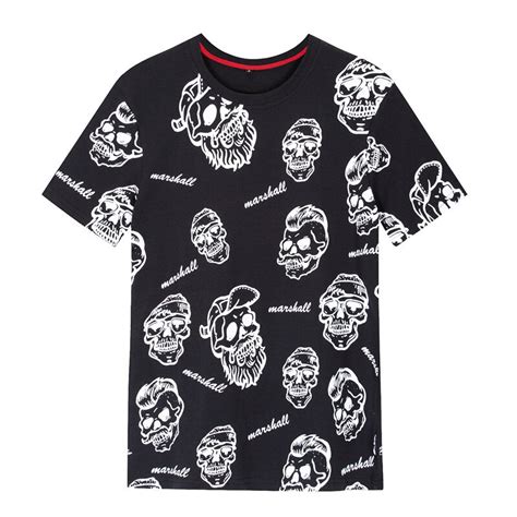 Summer Horror Skull Print T Shirt 100 Cotton Funny Casual Mens Short