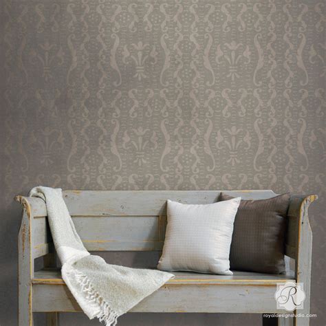 Trinita Alison Woolley Damask Wall Stencil Royal Design Studio Stencils