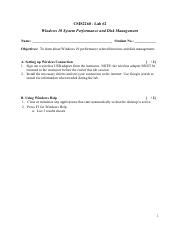 Lab V Pdf Csis Lab Windows System Performance And Disk