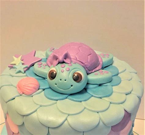 Fondant Sea Turtle Cake Topper St Birthday Baby Shower Flower Or Bow