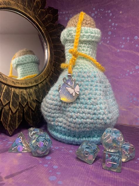 Potion Bottle Dice Bag Potion Of Cloud Walking Dnd Dice Bag Crochet