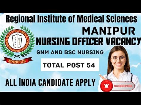 Regional Institute Of Medical Sciences Manipur Nursing Officer