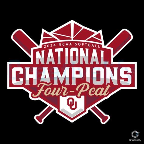 2024 NCAA Softball National Champion Four Peat SVG CreativeLify