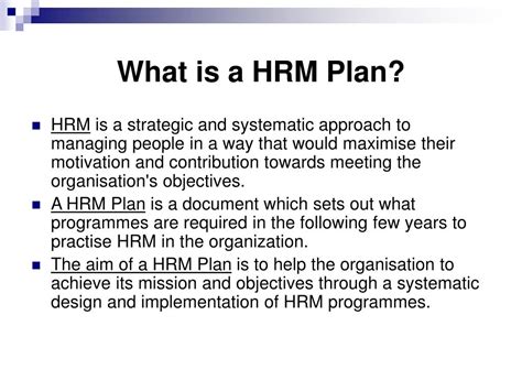 Ppt Human Resource Management Hrm Plan Powerpoint Presentation