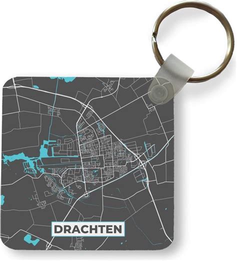 Sleutelhanger Uitdeelcadeautjes Plattegrond Drachten Grijs