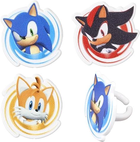 Amazon DecoPac Sonic The Hedgehog Rings Cupcake Decorations