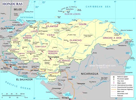 Large Detailed Political Map Of Honduras Honduras Large Detailed