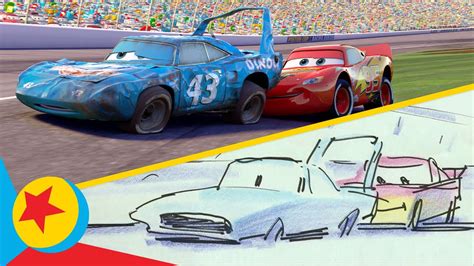 Lightning Mcqueen Helps The King Pixar Side By Side Pixar Youtube