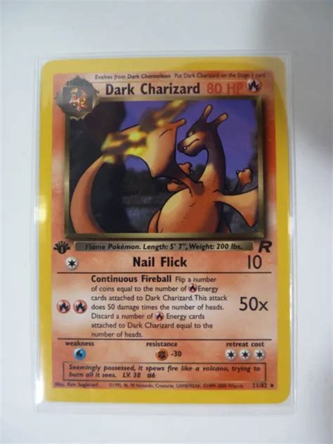 CARTE POKÉMON DRACAUFEU Obscur Dark Charizard 21 82 Édition 1 Team