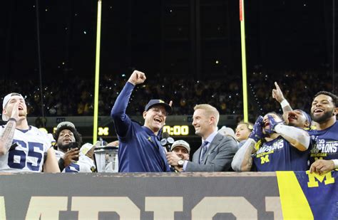 Jim Harbaugh Recaps Michigans Third Straight Big Ten Title Win Feeling 10 Out Of 10 Happy