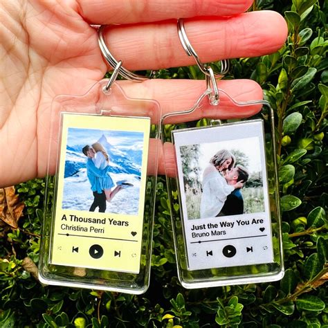 Personalized Song Keychain Custom Music Keychain Custom Etsy