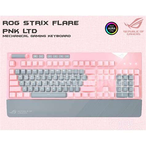 Bàn Phím Cơ Asus Rog Strix Flare Pink Edition I Bàn Phím Màu Hồng Xám I Sử Dung Switch Cherry