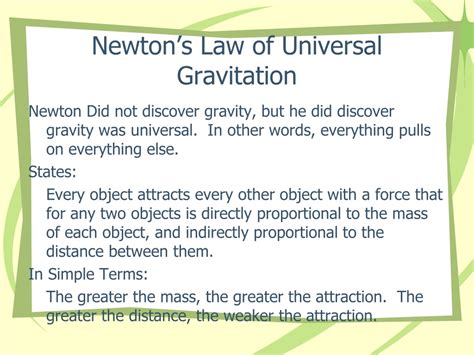 Ppt The Law Of Universal Gravitation Powerpoint Presentation Free