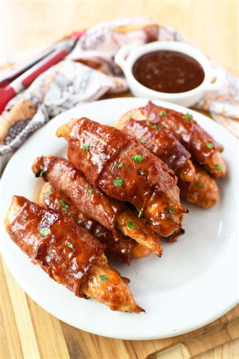 Air Fryer Bacon Wrapped Chicken Tenders Sizzling Eats