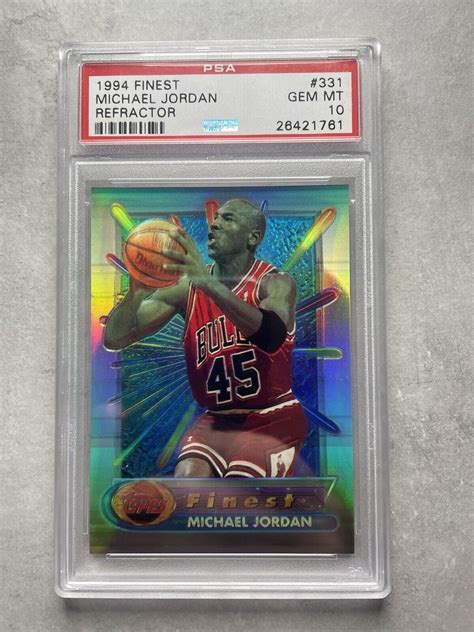 Topps Finest Michael Jordan Refractor Psa Gem Mint Hof Ebay