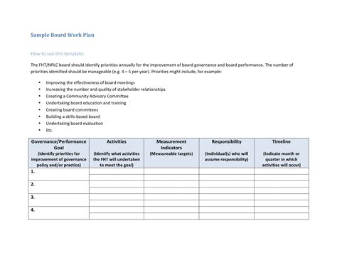 printable work plan templates excel  word