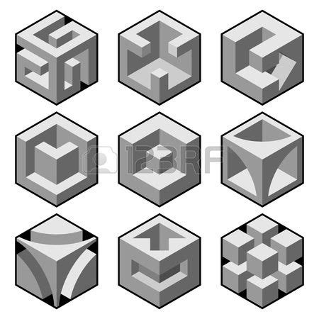 Abstract 3d Cubic Design Elements Geometric Drawing Geometric Art