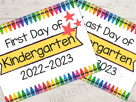 First Day Of Kindergarten Sign First Day Of School Sign Etsy