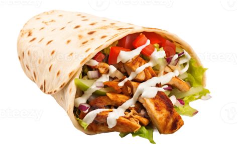Ai Generated Savory Chicken Shawarma Delight On Transparent Background