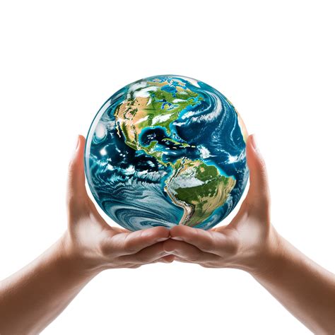 AI generated Hands holding earth isolated on transparent background ...