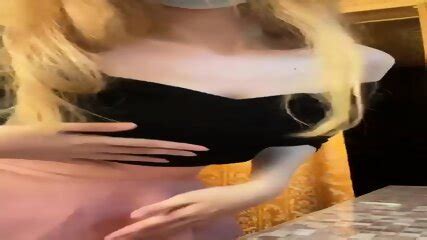 Slim And Busty Teen Strips And Rubs Pussy