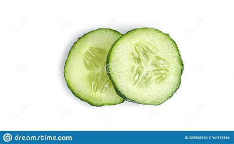 Fresh Cucumber Slices On White Background Stock Photo Image Of