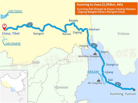 Yunnan Tibet Routes How To Get To Lhasa From Kunming By Highway