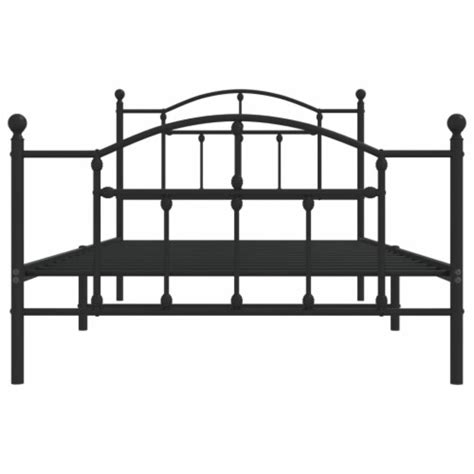 Vidaxl Metal Bed Frame With Headboard And Footboard Black X