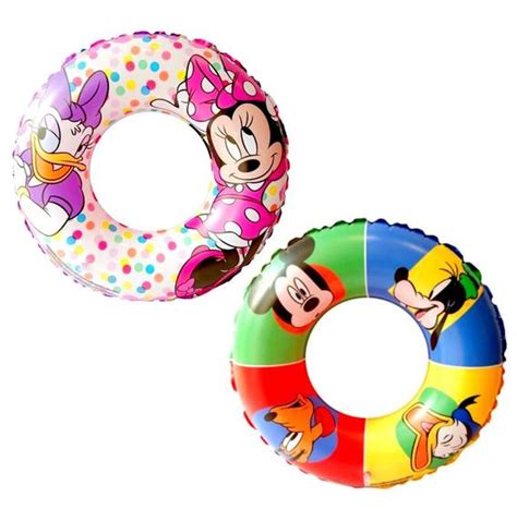 Kit 2 Boias Infantis Circulares Mickey e Minnie até 30kg Praia e