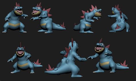 Pokemon Totodile Croconaw And Feraligatr 3D Model 3D Printable CGTrader