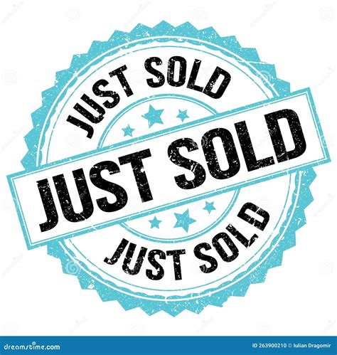 JUST SOLD Text On Blue Black Round Stamp Sign Stock Illustration