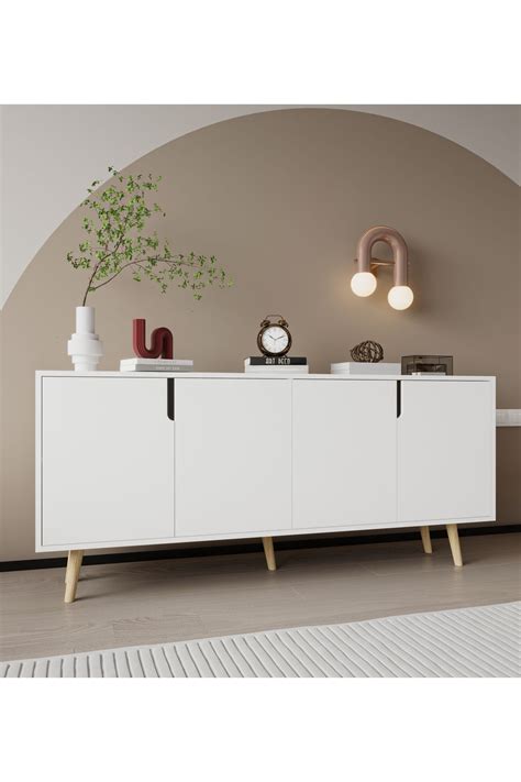 VM VERTEX MOBİLYA Latina Ahşap Ayaklı Modern Konsol Cm Beyaz Fiyatı Yorumları