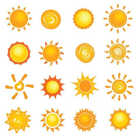 Набор иконок и элементов дизайна Sun — Векторное изображение © lukeruk ...