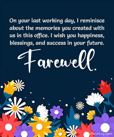 Farewell Card With Flowers