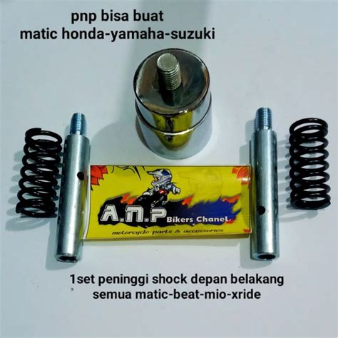 Jual 1set Peninggi Shock Depan Belakang Semua Matic Beat Mio Xride 125