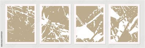 Set Of Abstract Organic Shapes Lines And Textures In White On Neutral Nude And Beige Background