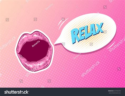 Pop Art Woman Lips Sexy Mouth Stock Vector Royalty Free 610792376