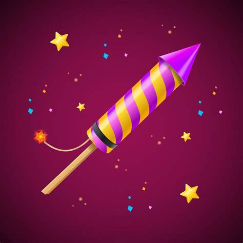 Realistic Detailed 3d Firework Rocket Pyrotechnic Vector 17083119