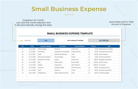 Small Business Expense Template in Excel, Google Sheets - Download ...