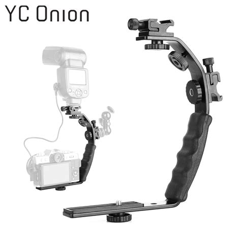 Universal Flash Camera Grip L Bracket With Standard Side Hot Shoe Mount For Flash DSLR Video