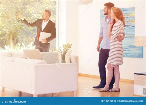 Real Estate Agent Showing View Stock Image Image Of Black Business