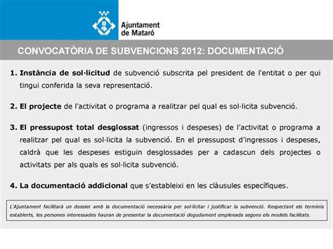 Convocat Ria De Subvencions Ppt Descargar