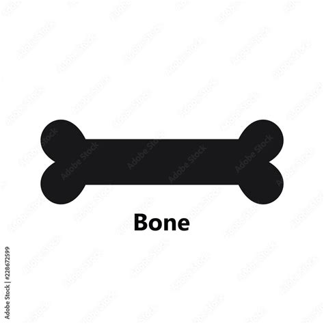 dog bone black symbol isolated on white background logo stroke text ...