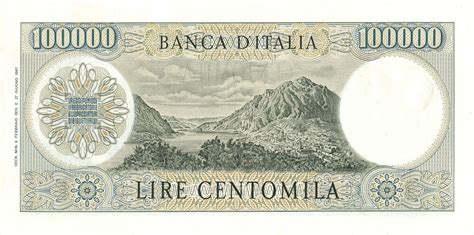 Banknotes Banconote Bank Banca D Italia 100000 Centomila Lire Lira