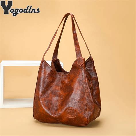 Grande Capcaity Couro Do Plut Nio Vintage Bolsa De M O Feminina Shopper