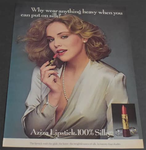 1980 PRINT AD Sexy Aziza Lipstick Silky Blonde Beauty Hair Lips Eyes Art Lady 15 17 PicClick UK