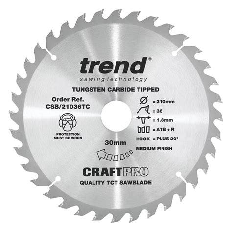 Trend CraftPro CSB 21036TC Wood Thin Kerf Circular Saw Blade For